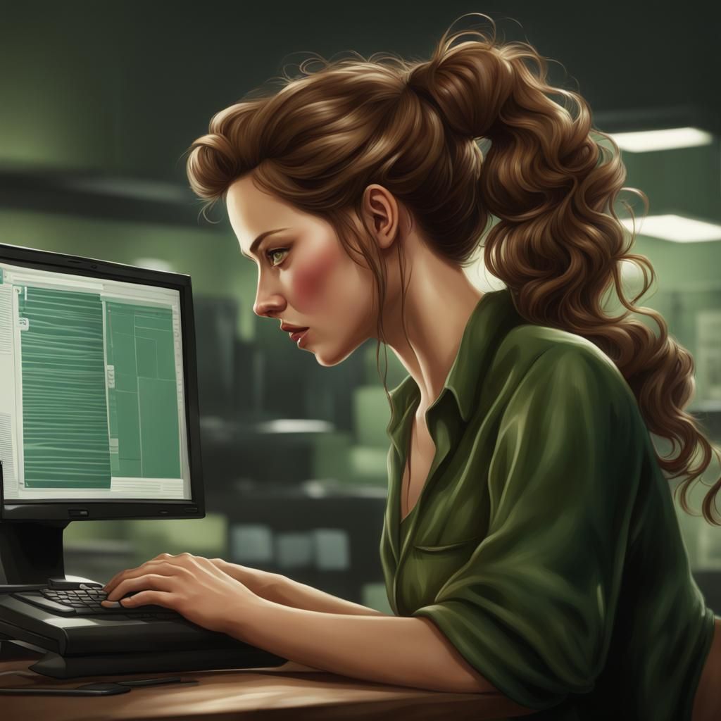 Confident Woman Hacking on Computer