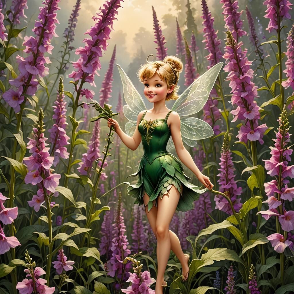 Tinker-Bell in Enchanted Foxglove Field