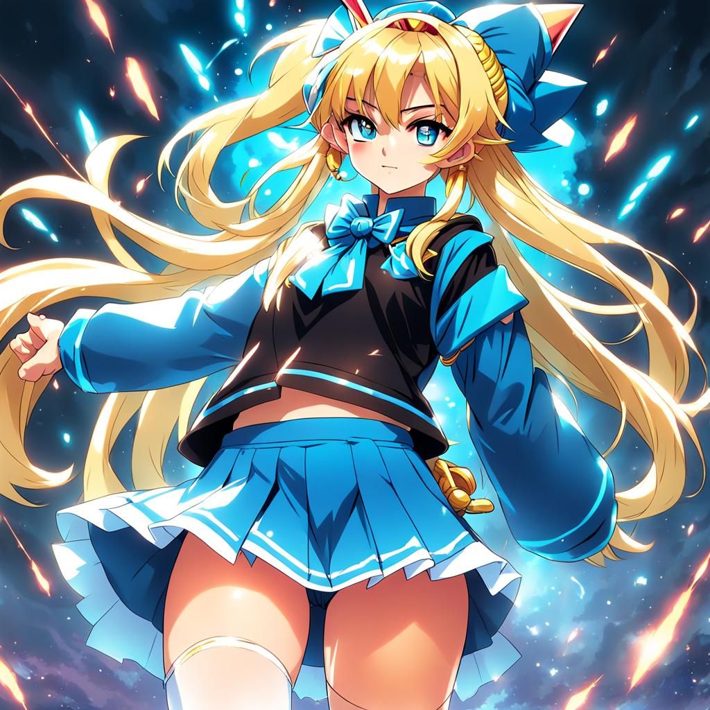 Mighty Magical Girl in Vibrant Anime Style