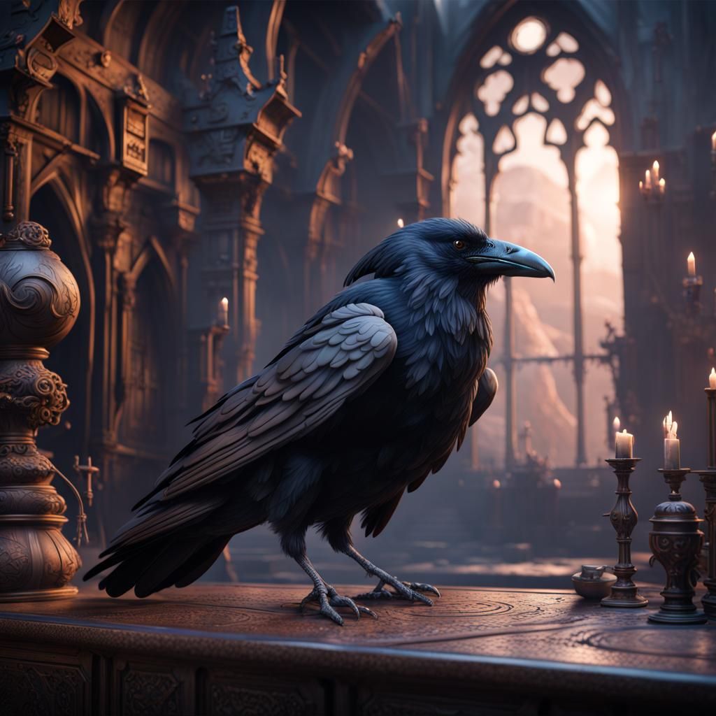 Fantastical Raven Workshop in Deep, Dreamlike Colors