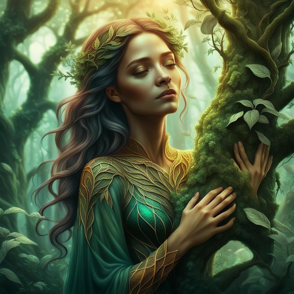 a beautiful woman embracing the beauty of nature