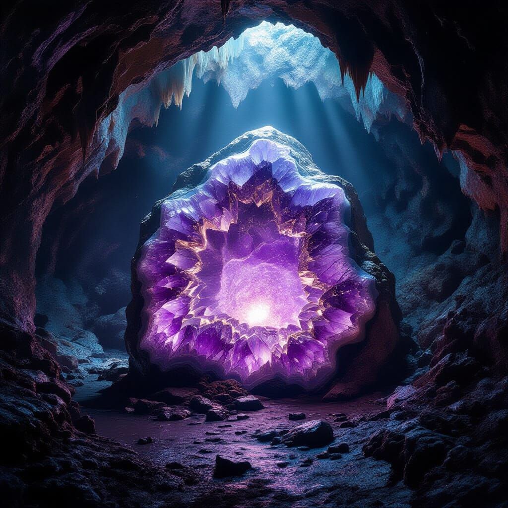 Giant Amethyst Geode Illuminates Ancient Cave
