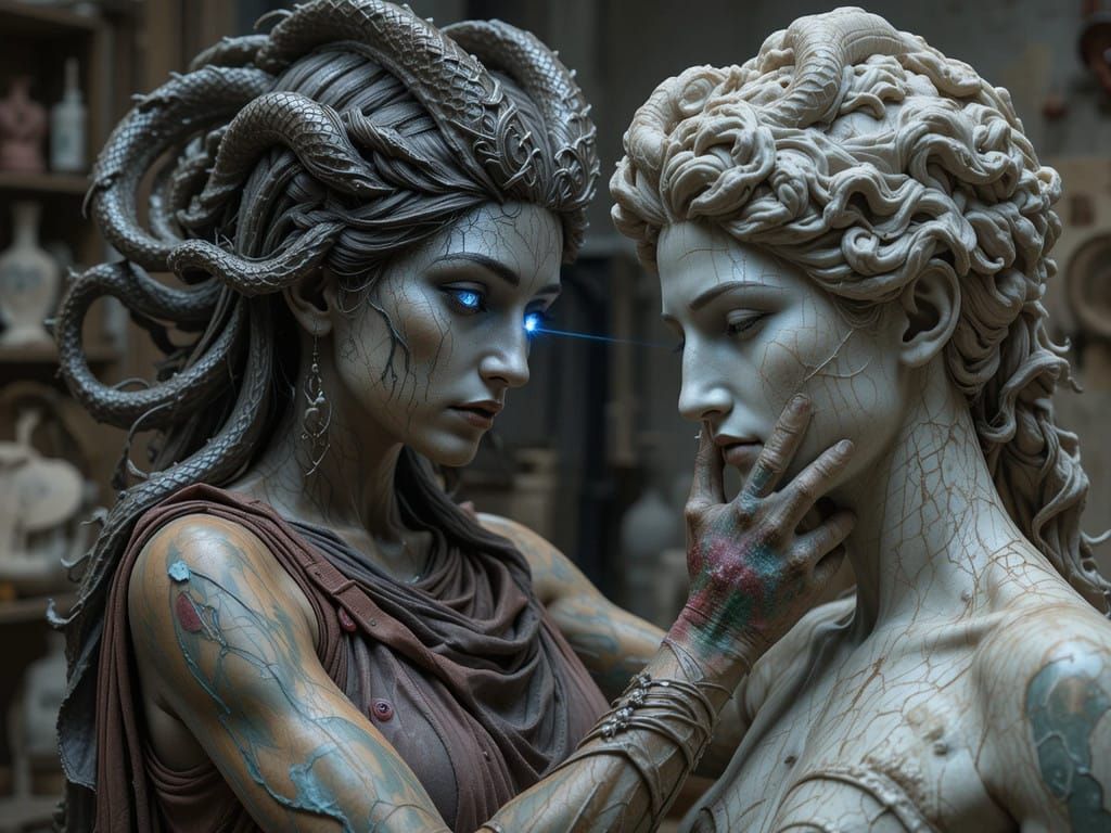 Gorgon Sculptor Creates Stunning Ithacan Statue in Modern St...