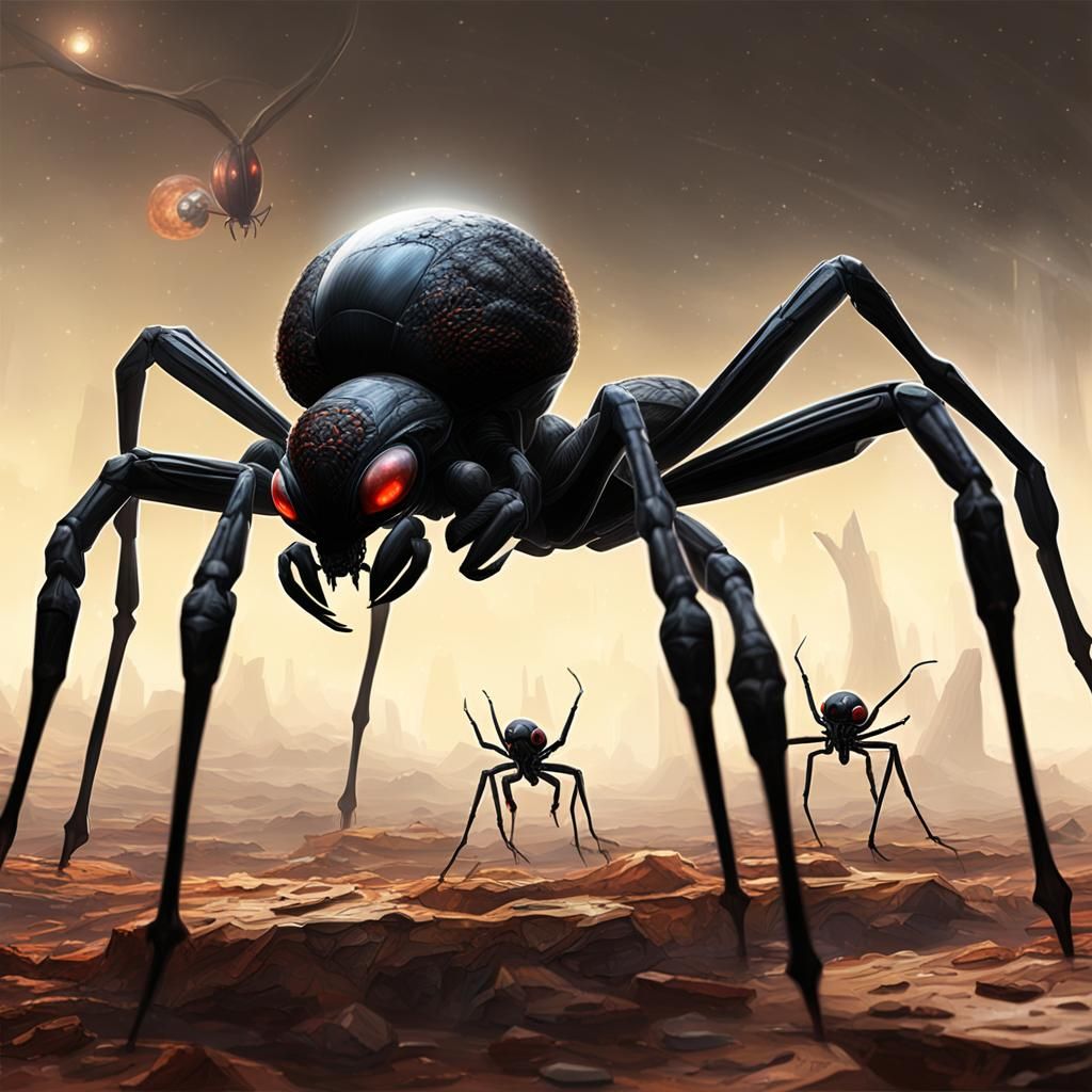 Exoplanet Lifeforms: Black Wasp Spider Xenobiology Concept A...