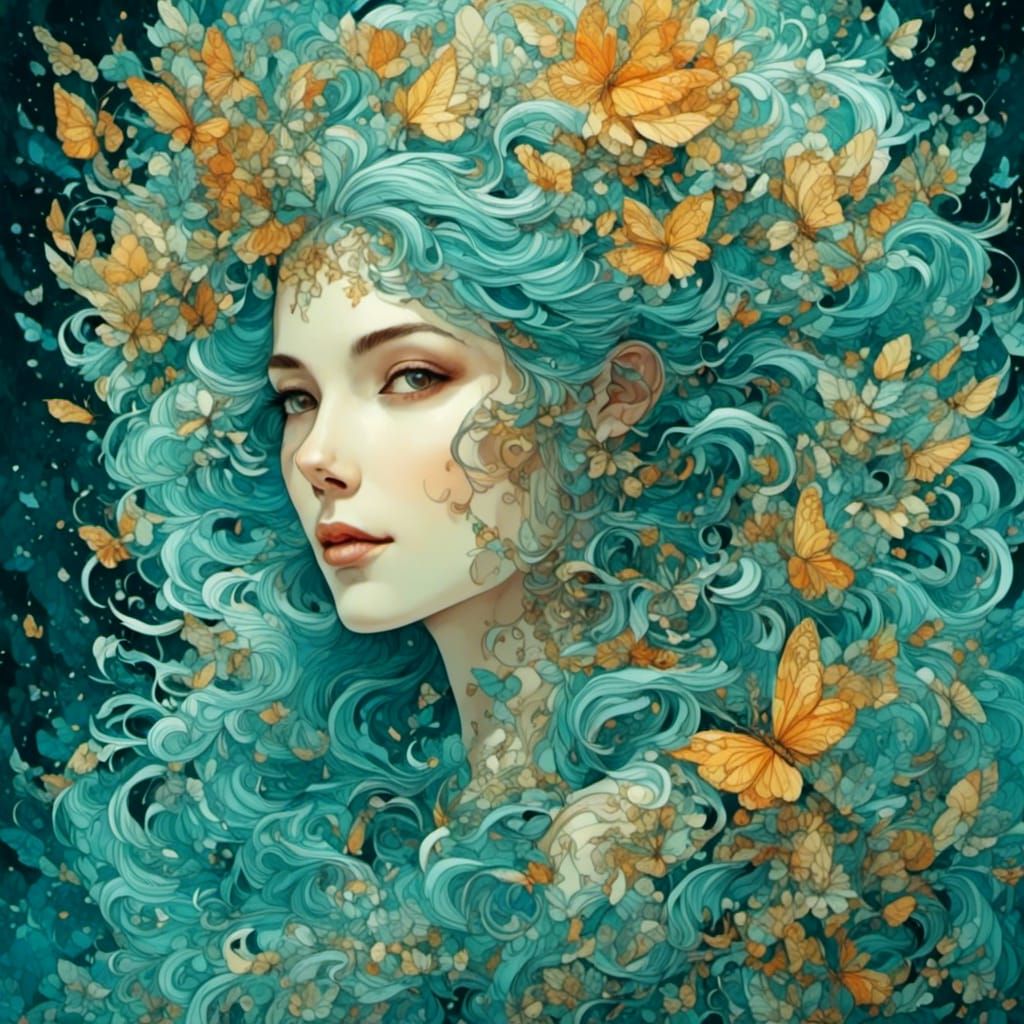 Mysterious Lady in Dark Fantasy Portrait