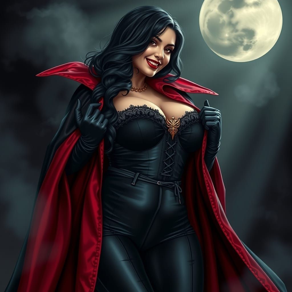 Seductive Vampire Goddess Emerges from Dark Transylvanian Ni...
