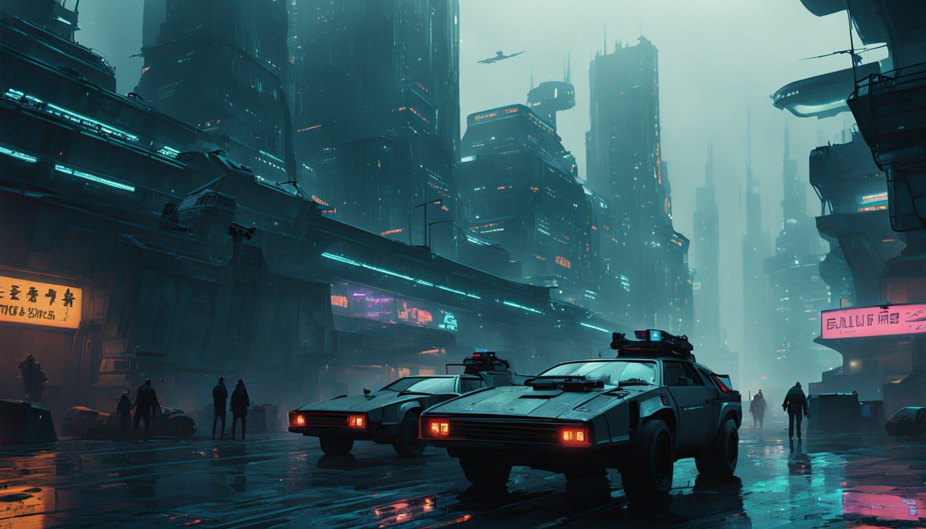 Cyberpunk Cityscape in Neon Glory