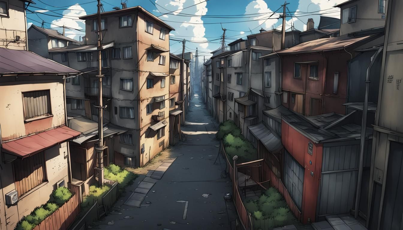 Vibrant Anime City in Full Bloom
