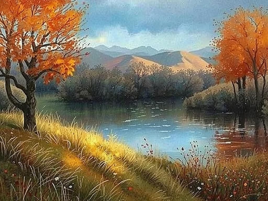 Golden Scottish Autumn Landscape in Serene Evening Light