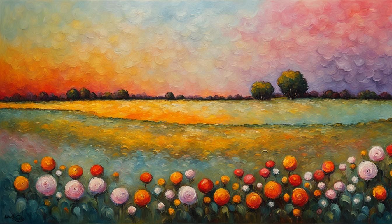 Luminous Blooms in Ethereal Hues, a Rothko-Inspired Masterpi...