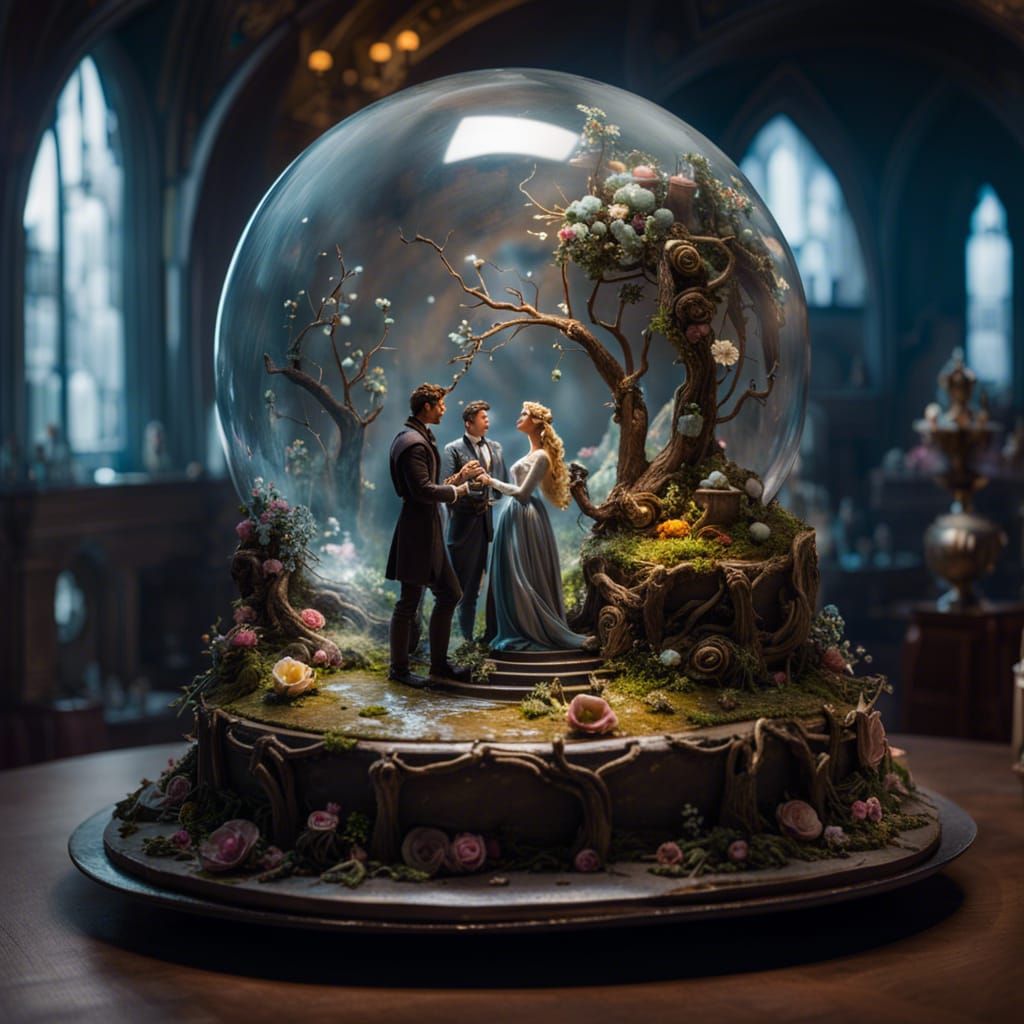 Whimsical Fantasy Wedding Blooms in a Sparkling Orb