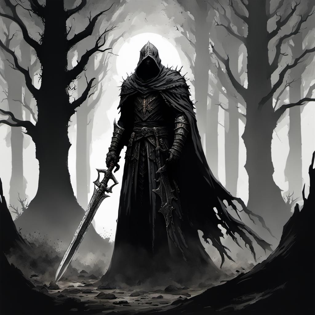 Grimdark Demonic Warrior in Gothic Armor