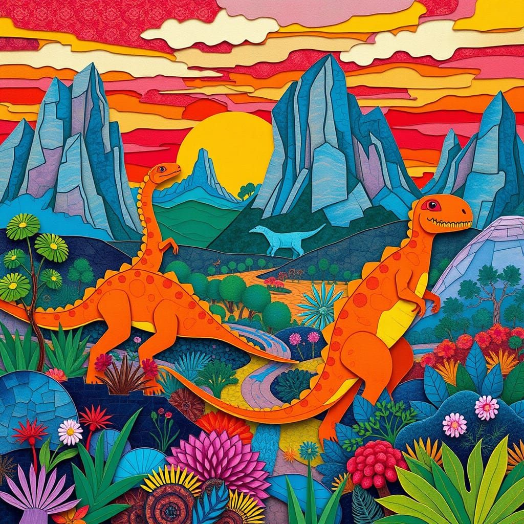Fauvist Dreamscapes of Prehistoric Worlds