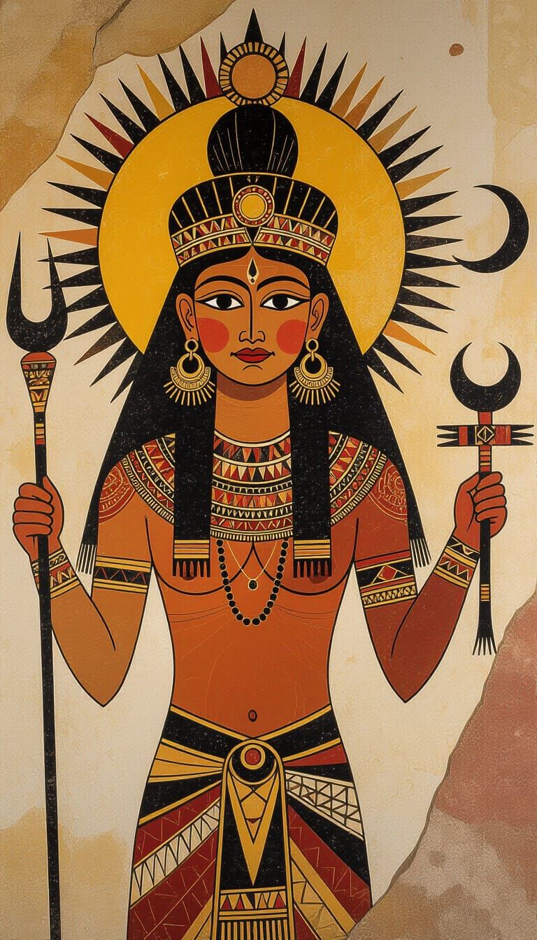 Ancient Cave Art of Regal Sun Deity