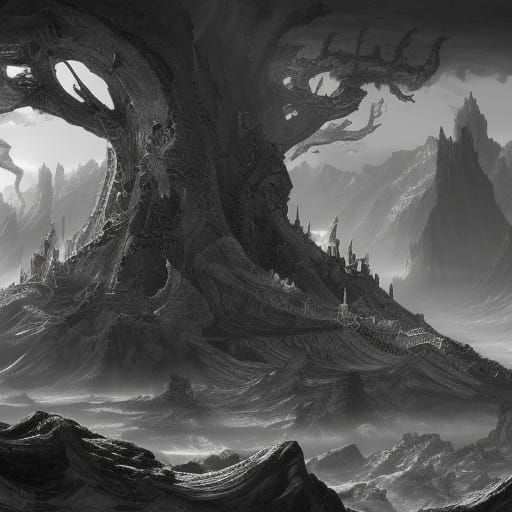 Ethereal Monochromatic Forest in Deep Color