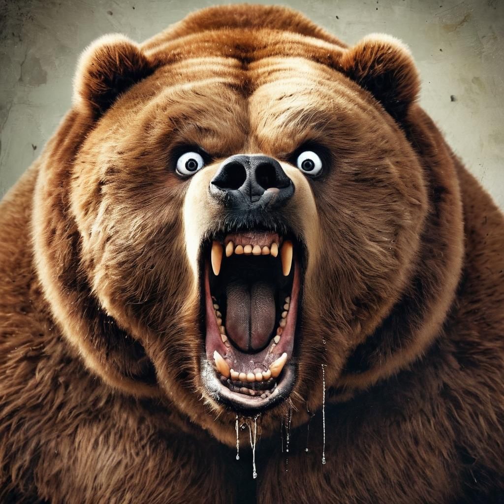 A Fierce Kodiak Bear Glowers with Unbridled Anger