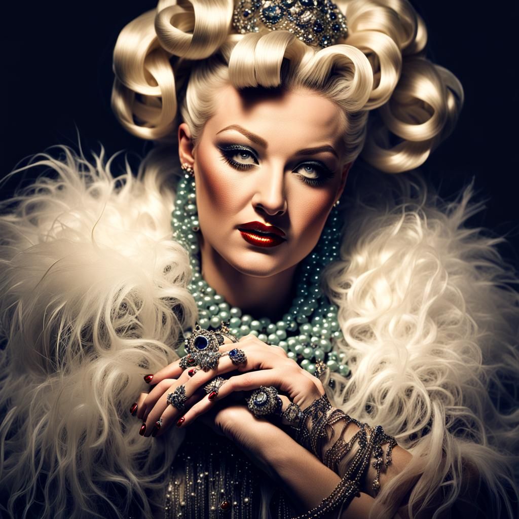Vintage Burlesque Beauty Unveiled in Stunning HDR Photograph...