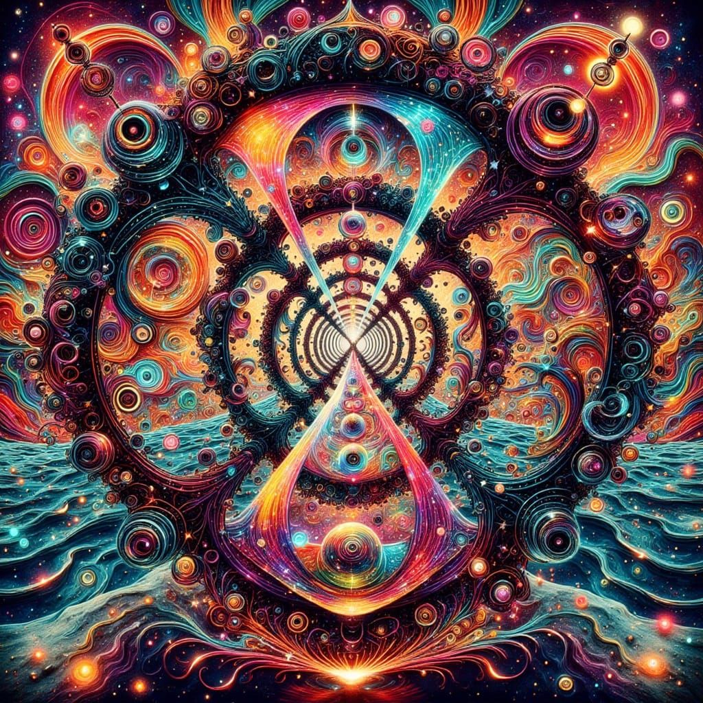 Surreal Bauhaus Hourglass Masterpiece