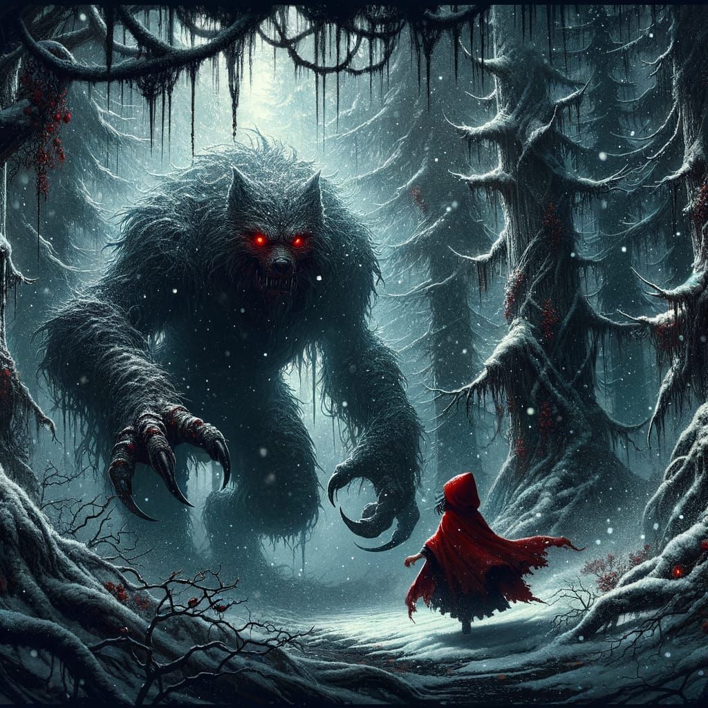 Fearsome Dark Forest Encounter in Gothic Style