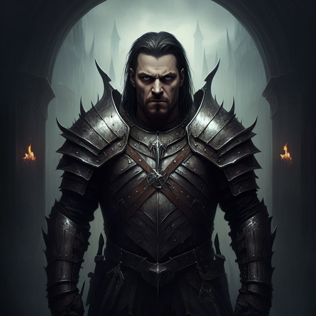 Grimdark Fantasy World in Dark, Muted Colors