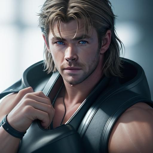 Chris Hemsworth in Futuristic Studio Portrait