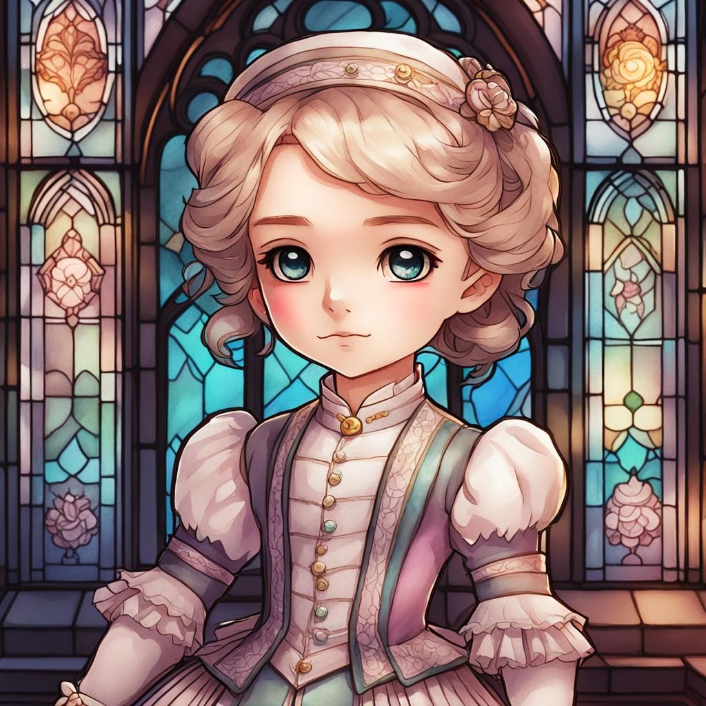 Regency Chibi Portrait of a Lively Lady