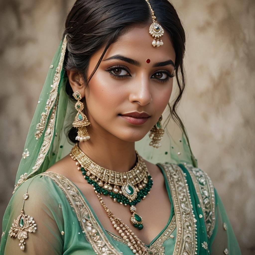 Ethereal Desi Princess in Traditional Gharara Attire