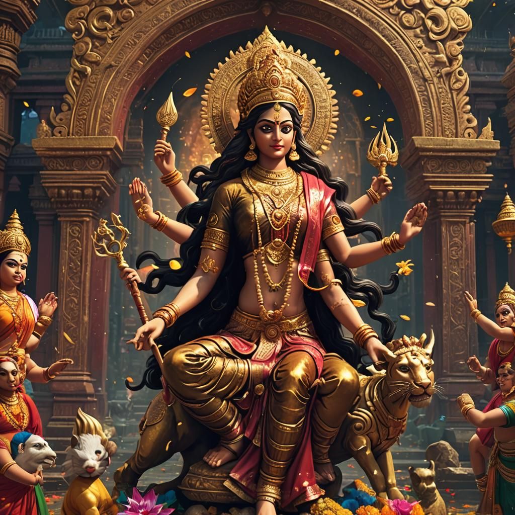 Saraswathi Empowers Durga in Luminous Laxmi Puja Scene