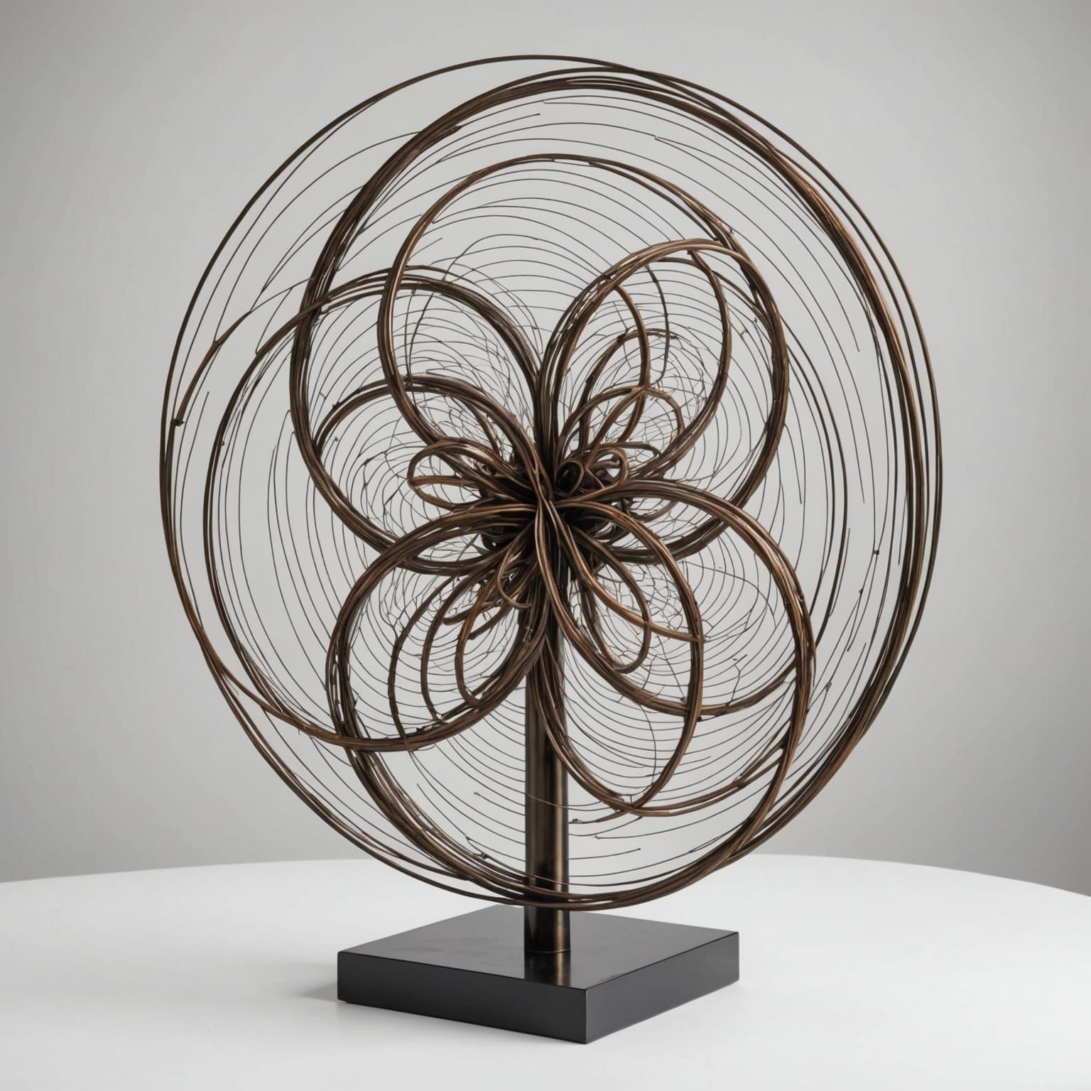 Breathtaking Aerodynamic Wire Sculpture in Bronze and Irides...