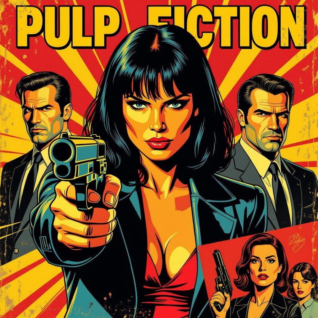 Pulp Fiction 1970s Graphic Novel Movie Poster