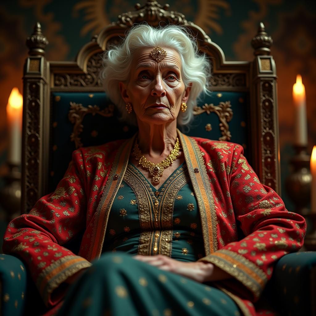 Ancient Empress Reigns Supreme in Mystical Glory