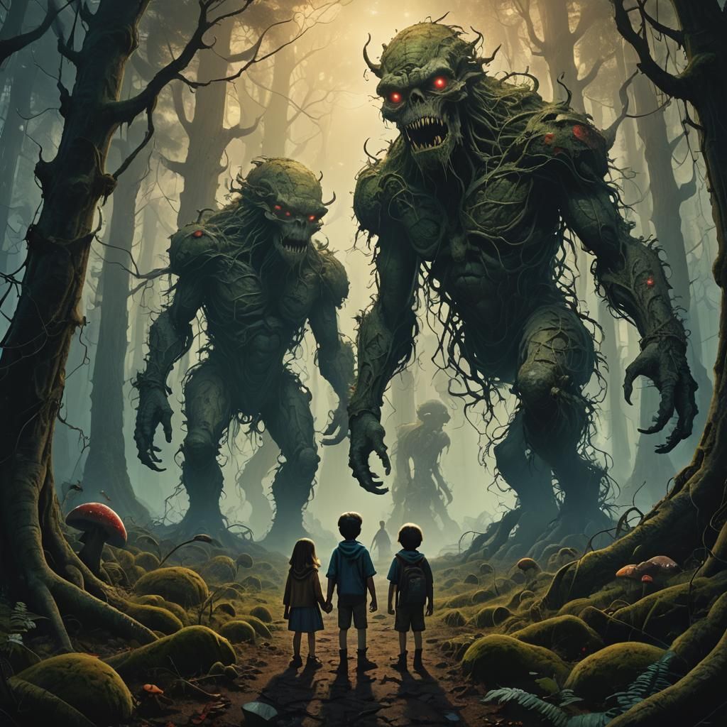 Fantasy Forest Encounter in Mysterious Darkness