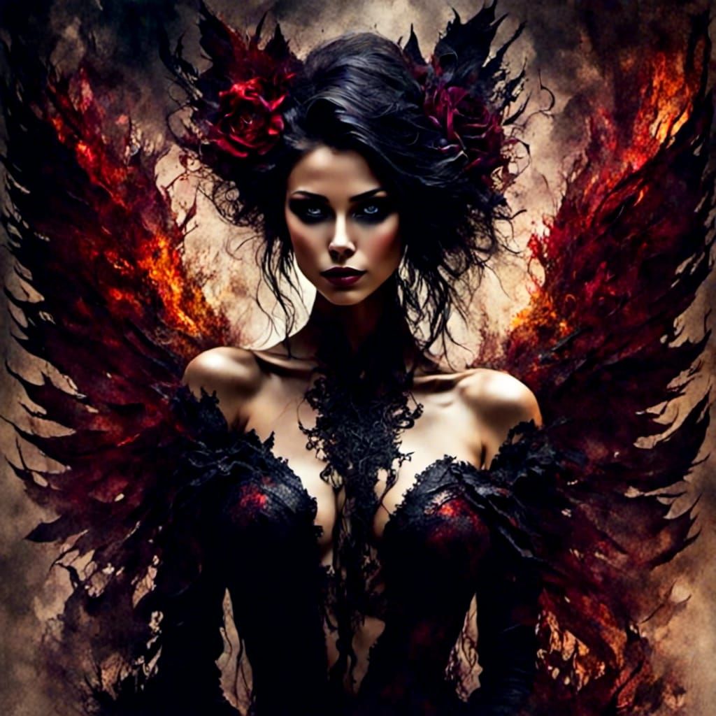 Dark Fantasy Nymph in Elegant Suit