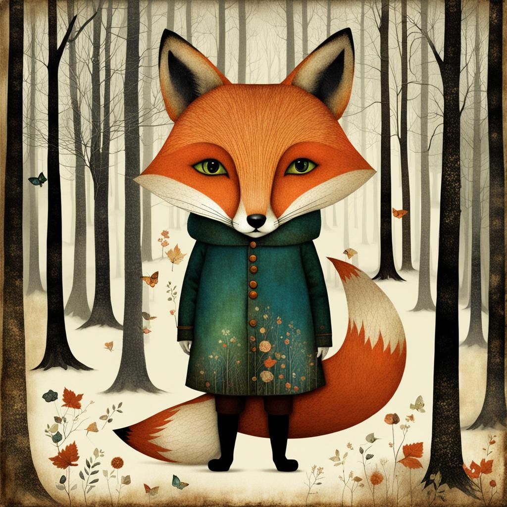Woodsy Fox in Whimsical Realism