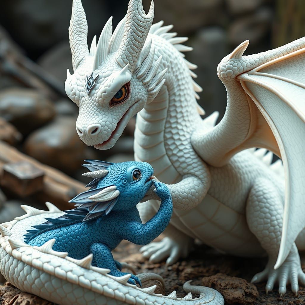 Cute Dragons Playing in Detailed Setting