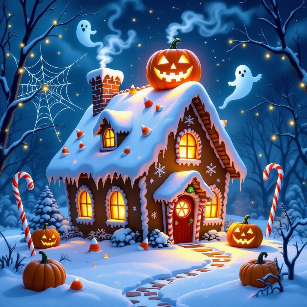 Surreal Christmas and Halloween Fusion