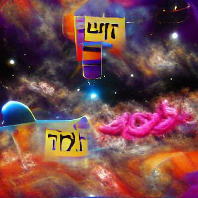 Vibrant Kosher Cosmology with Hebrew Letters in Flight