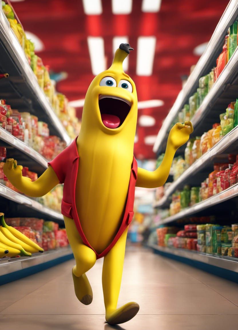 Surreal Banana Makes Great Escape in Vibrant 3D Artwork