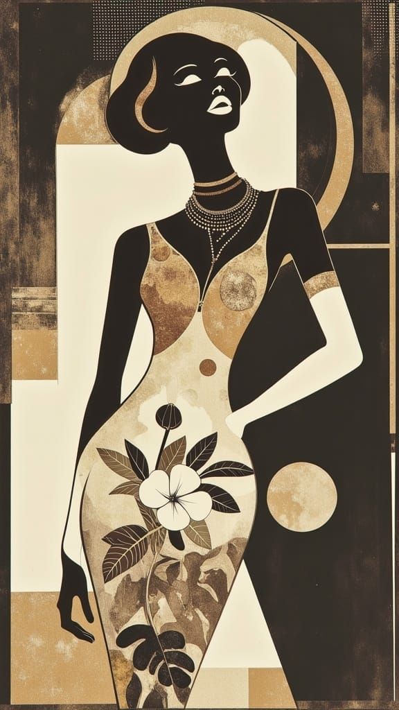 Gardenia Goddess in Art Deco Splendor