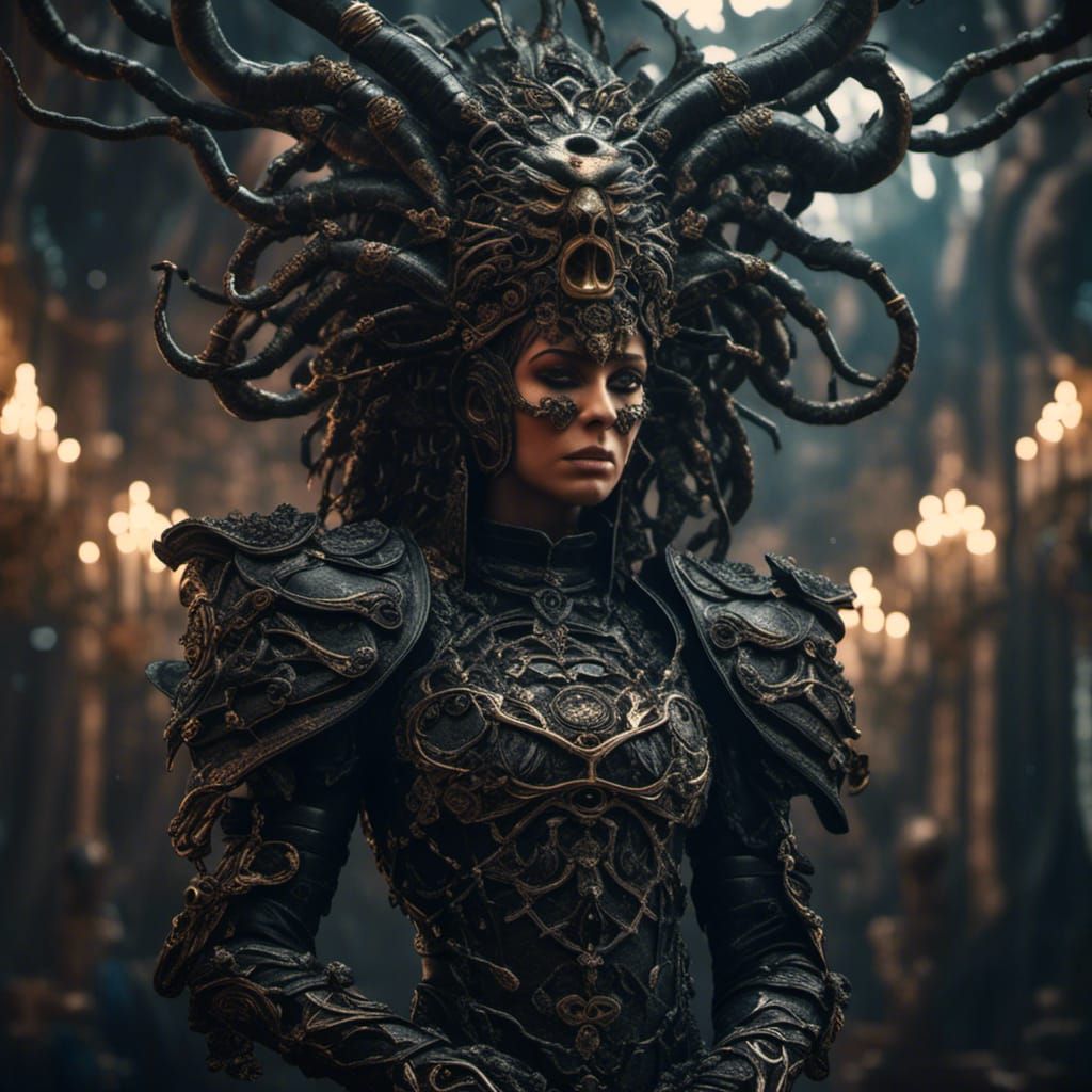 Medusa in Majestic Black Armor