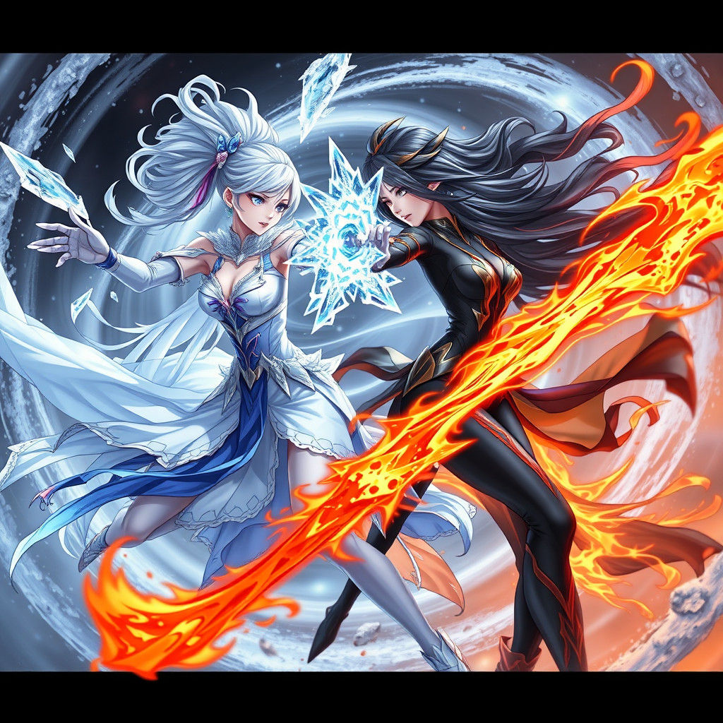 Fierce Elemental Goddesses Engage in a Cyberpunk-Inspired Ba...
