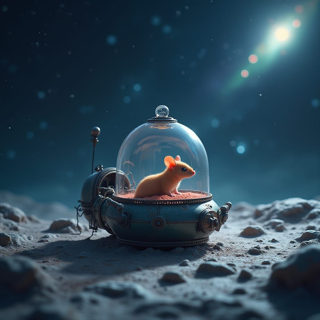 Starry Night Sky with Planets and Aliens in Hyperrealistic S...