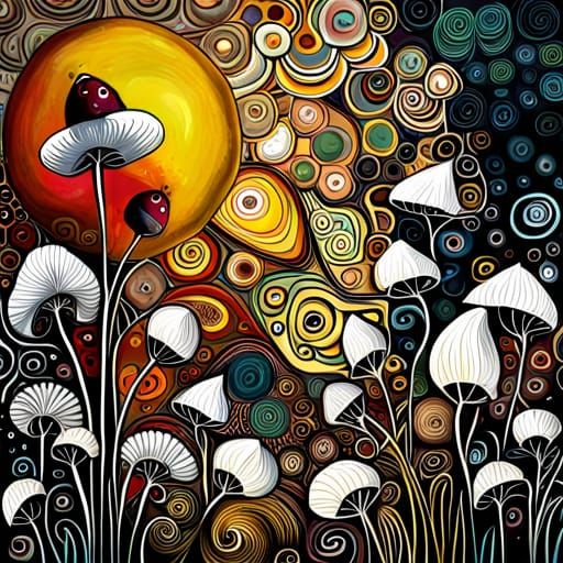 Surreal Floral Fantasy in Abstract Digital Art Style