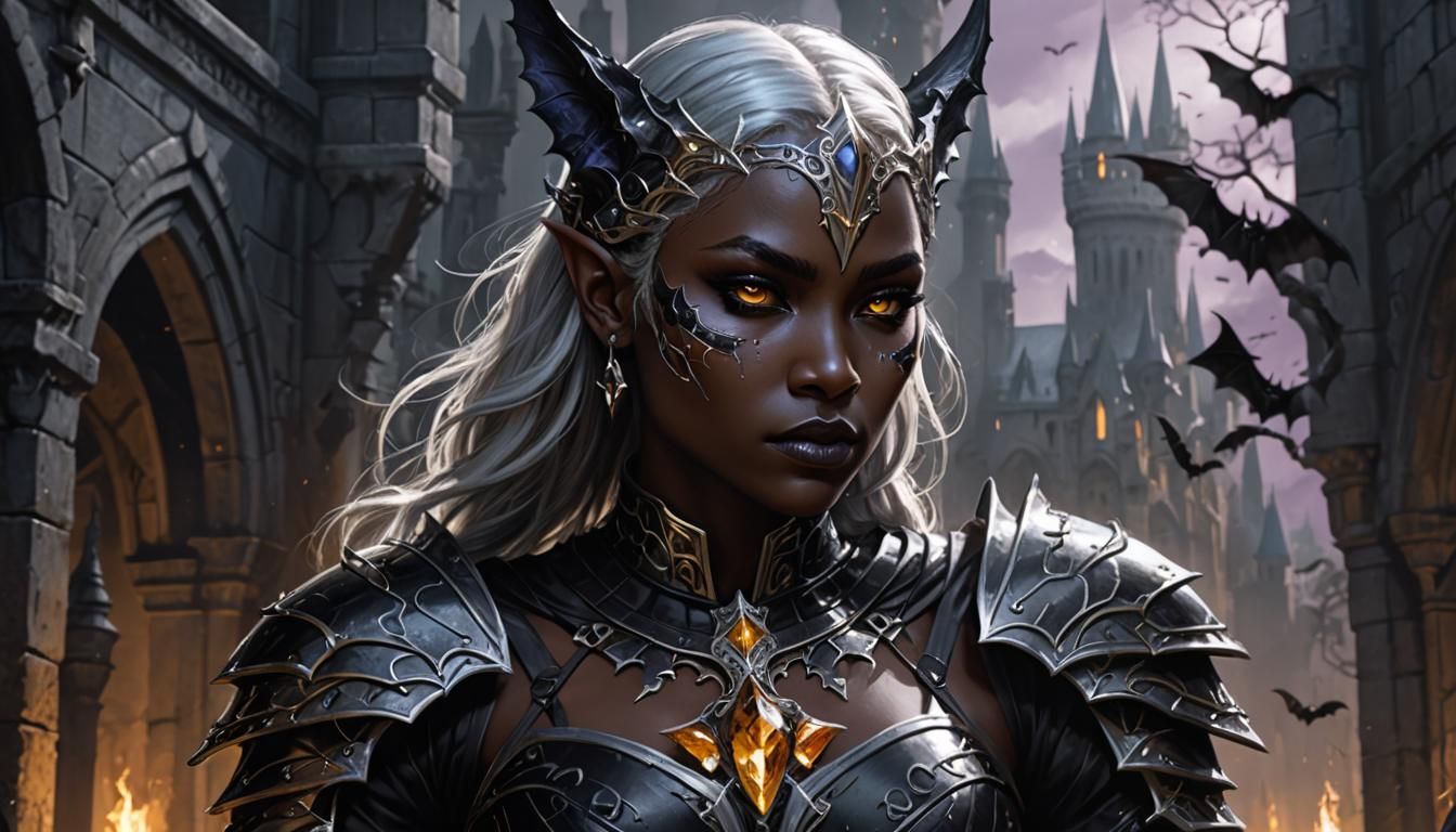 Dark Fantasy Drow Warrior in Greg Rutkowski Style