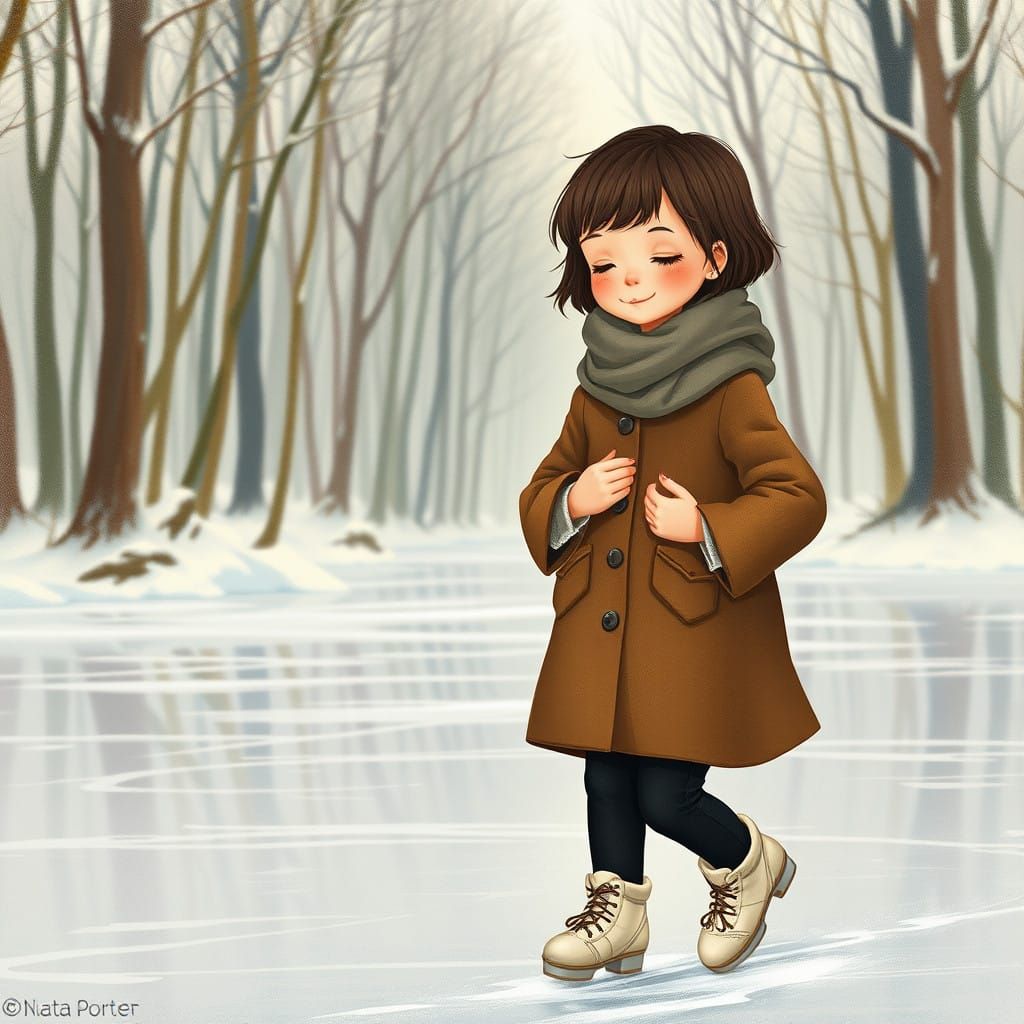 Surreal Winter Enchantress Glides Across Icy Landscape