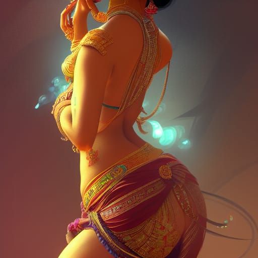 Exotic Indian Siren Reveals Elegance in Dynamic Lighting