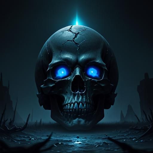 Majestic Gothic Skulls Under Ethereal Twilight