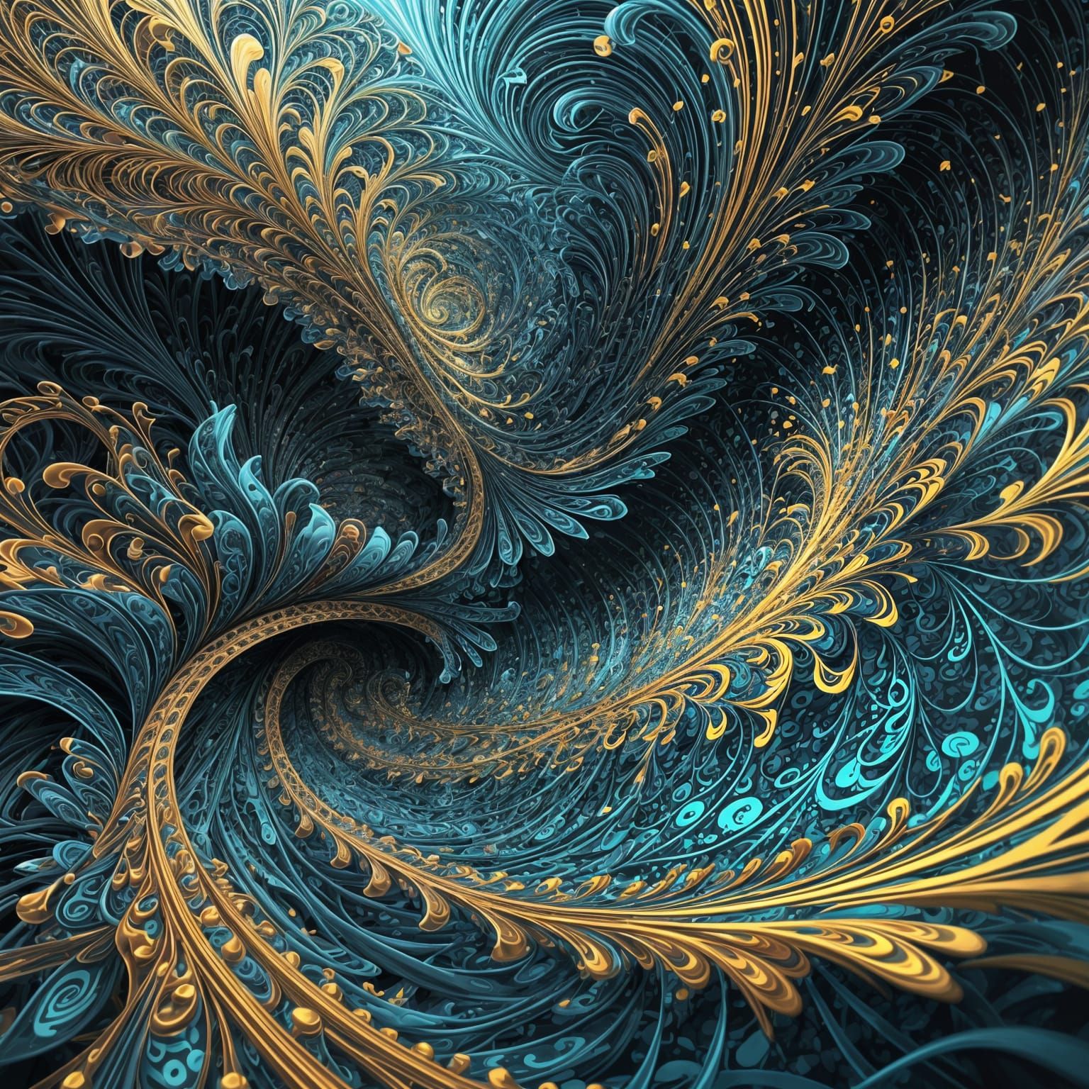 Vibrant Fractal Tapestry in Minimalist Style