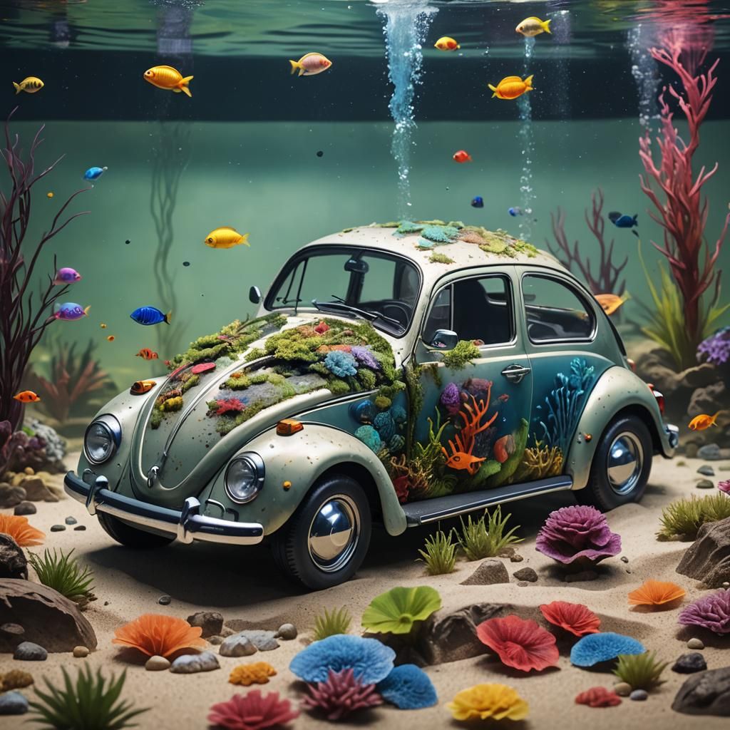 Hyperrealistic Volkswagen Aquarium Concept Art
