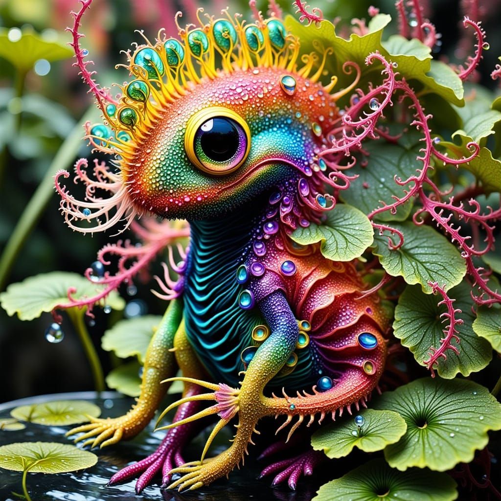 Lichen Boat with Fractal Botanical Creatures